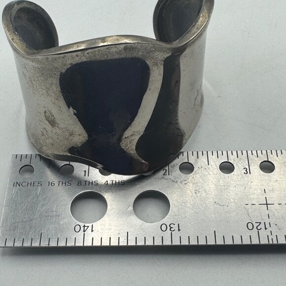 Unbranded Silver-Tone Wide Cuff Bracelet Vintage Statement Jewelry Piece - Picture 5 of 7